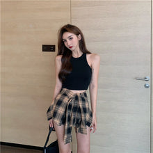 Sexy Irregular Plaid Mini Skirt