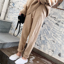 High Waist Knitted Ankle Length Pants