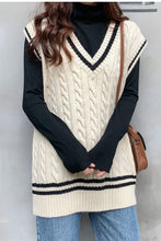 Twist Knitted V-Neck Sleeveless Vest Sweater