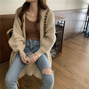 Loose Long Knitted Cardigan Sweater