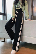 High Waist Love Side Pattern Loose Pants