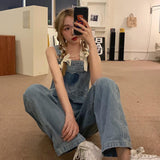 Heart Pattern Casual Denim Jumpsuit