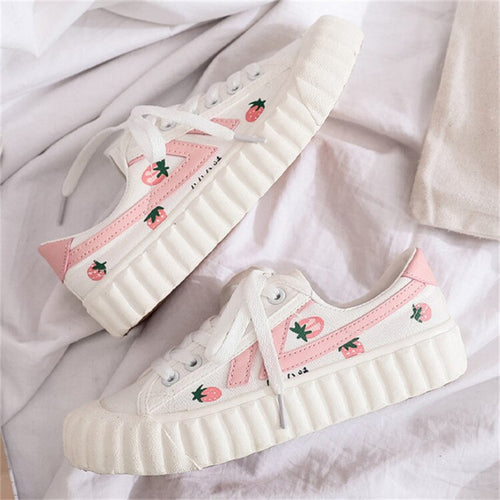 Strawberry Printed Custom Sneakers
