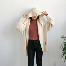 Loose Cardigan Knitted Hooded Style