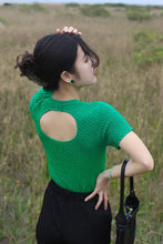 Sexy Back Hollow Out Knitted Shirt