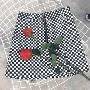 Checkerboard Plaid Skirt