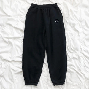 Smiley Face Embroidery Sweatpants