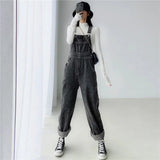 Loose Solid Retro Denim Jumpsuits