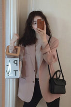 Long Sleeve Pink Solid Elegant Blazers