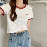 Heart Pocket Embroidered Ringer Shirt