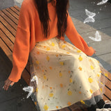 3D Flower Mesh Tulle Long SKirt