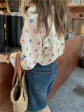 Sweet Floral Pattern Elegant Chiffon Shirt