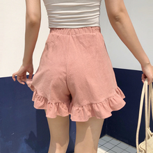 High Waist Elastic Ruffles Shorts
