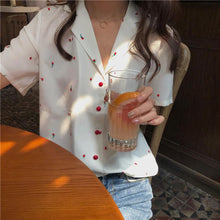 Cute Little Strawberry Printed Short Sleeve Shirt