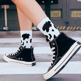 Cow Milk Pattern Socks