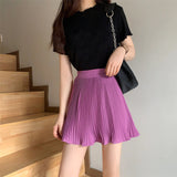High Waist Retro A-Line Ruffle Pleated Skirt