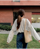 Long Sleeve V-Neck Chic Elegant Blouse Shirt