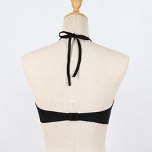 Halter Front Hollow Out Metal Loop Back 