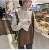 Loose Bell Sleeve Chiffon Transparent Shirt