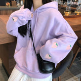 Strawberry Embroidery Oversized Hoodie