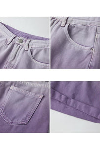High Waist Cool Purple Shorts Pants