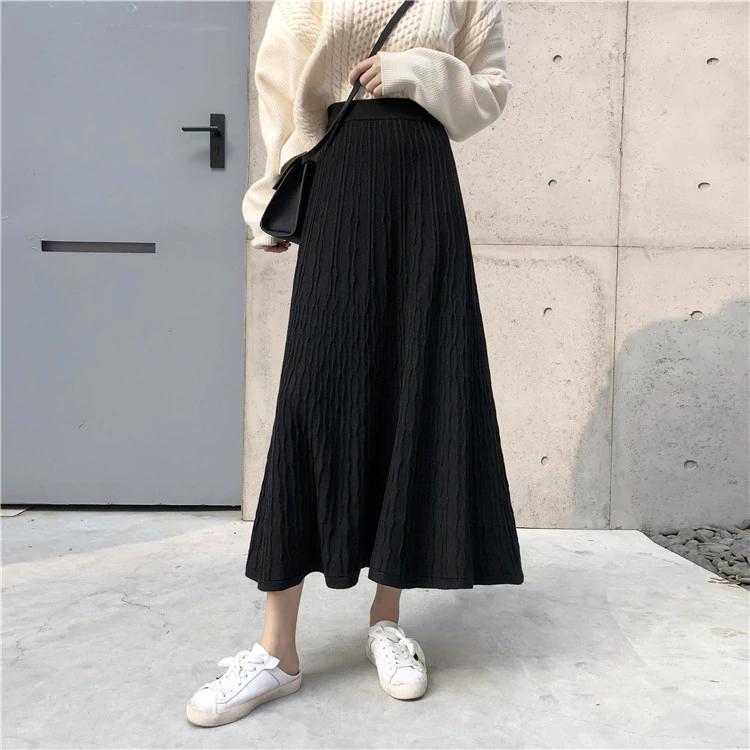 Elegant Knitted A-Line Skirt