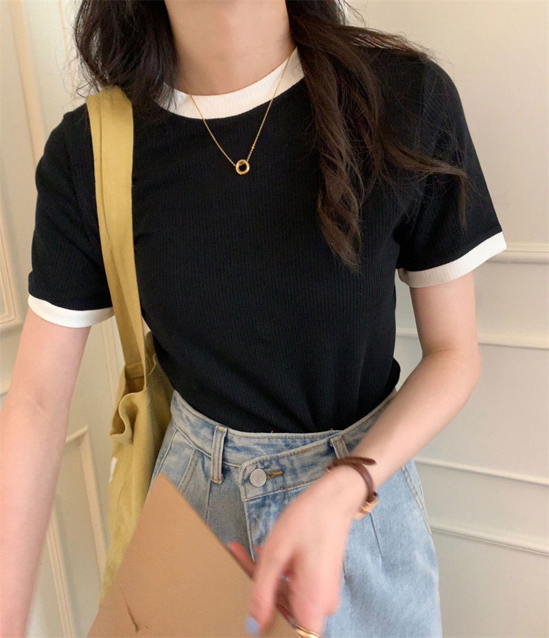 Short Sleeve Cute Colors Ringer Shirt