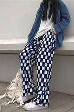 Checkerboard Pattern Wide Leg Pants