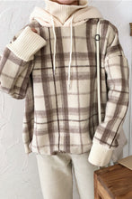 Fake Two Pieces Plaid Turtleneck Hooded Sweater