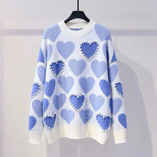 Love Pattern with Pearls Beading Knitted Sweater