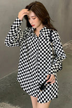 Long Sleeve Checkered Pattern Blouse Shirts