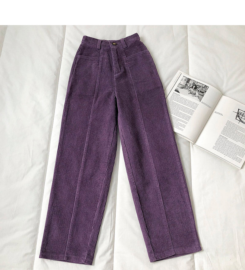 High Waist Vintage Corduroy Loose Pants – Tomscloth