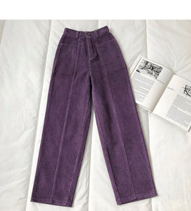High Waist Vintage Corduroy Loose Pants