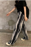 High Waist Solid Color Pleated Loose Pants