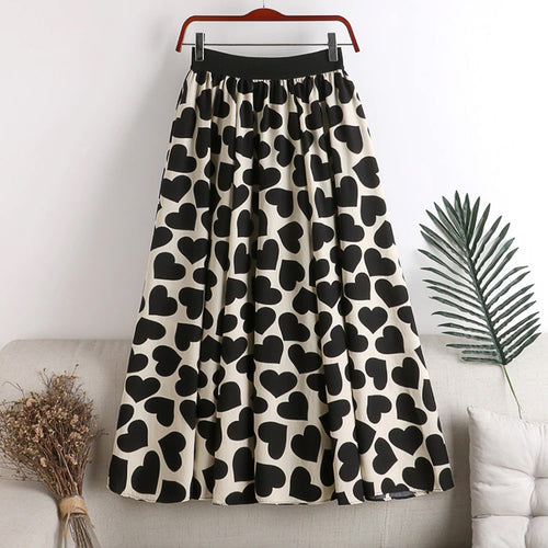 High Waist Heart Shaped Elastic Skirt