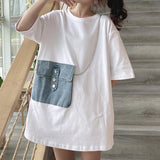 Loose Oversize with Denim Chain Pocket Shirt