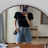 Sexy Elegant Buttons Denim Jeans