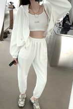 3 Piece Sets Cropped Hooded Sweatpants
