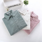 Corduroy Long Sleeve Casual Blouse 