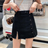 Zipper Button A-Line Sexy Skirt Jeans