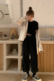 Loose Solid Wide Leg Corduroy Pants