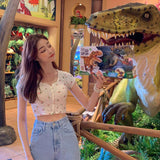 Little Flower Cropped Slim Shirt