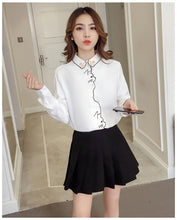 Cat Pattern Embroidered Long Sleeve Shirt