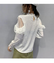 High Neck Lace Mesh Elegant Blouse Shirts