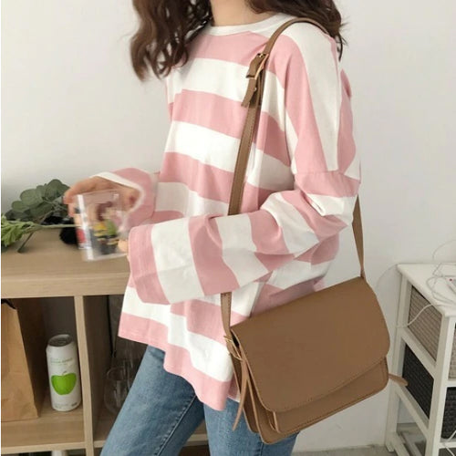 Long Sleeve Oversized Striped Shirt