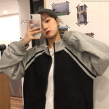 Loose High Neck Zipper Sweatshirt