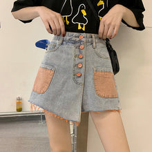 High Waist Color Jeans Short Skirts