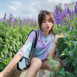 Simple Letter Print Multicolor Shirt