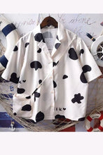 Milk Cow Dot Short Sleeve Blouse Shirt