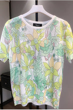 Flower Printed Knitted O-Neck Shirt